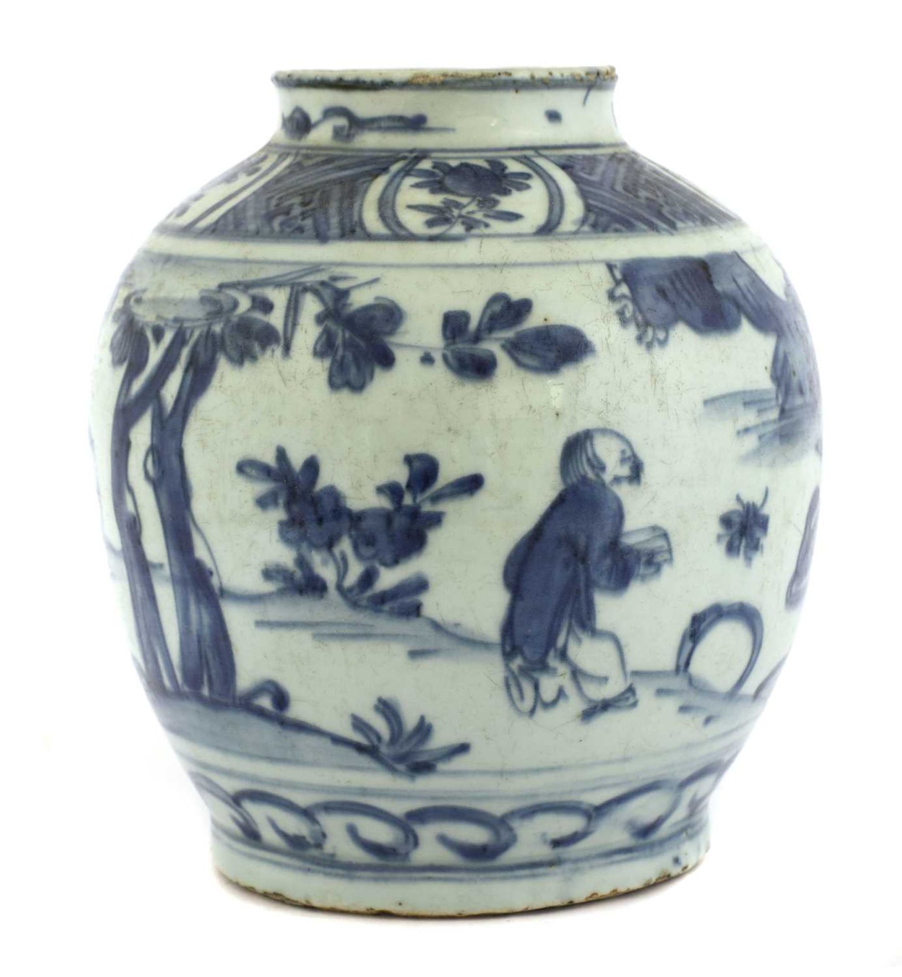 A Chinese blue and white jar, - Image 2 of 2