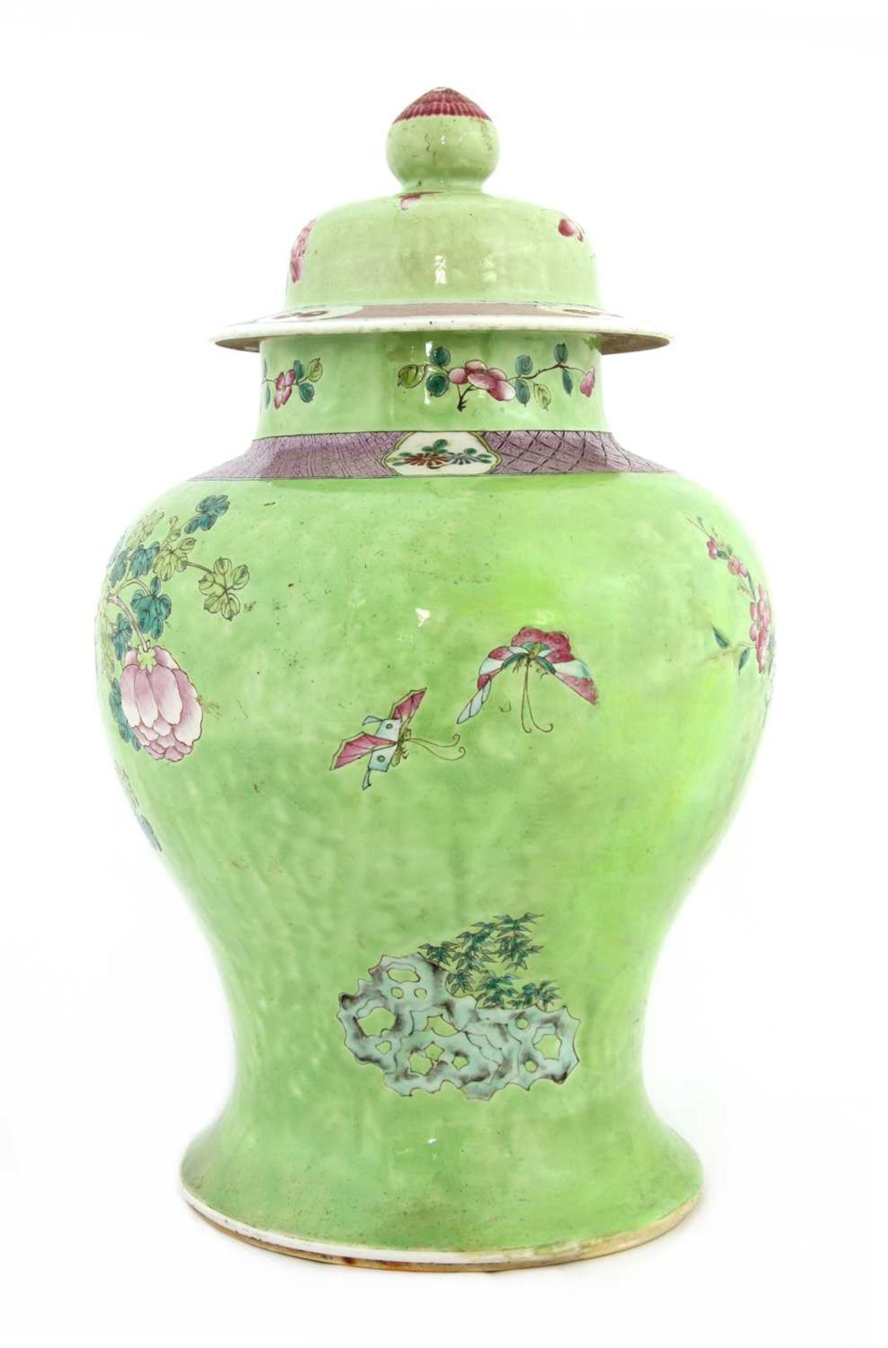 A Chinese famille rose vase and cover, - Image 3 of 5