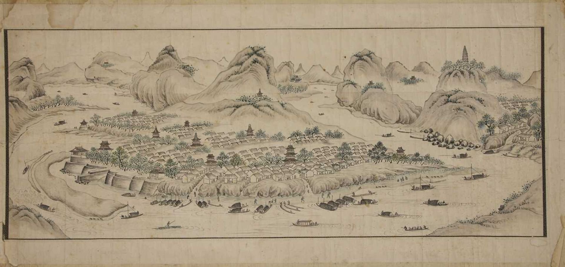 Three Chinese gouache paintings, - Bild 2 aus 3