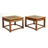 A pair of Chinese hardwood tables,