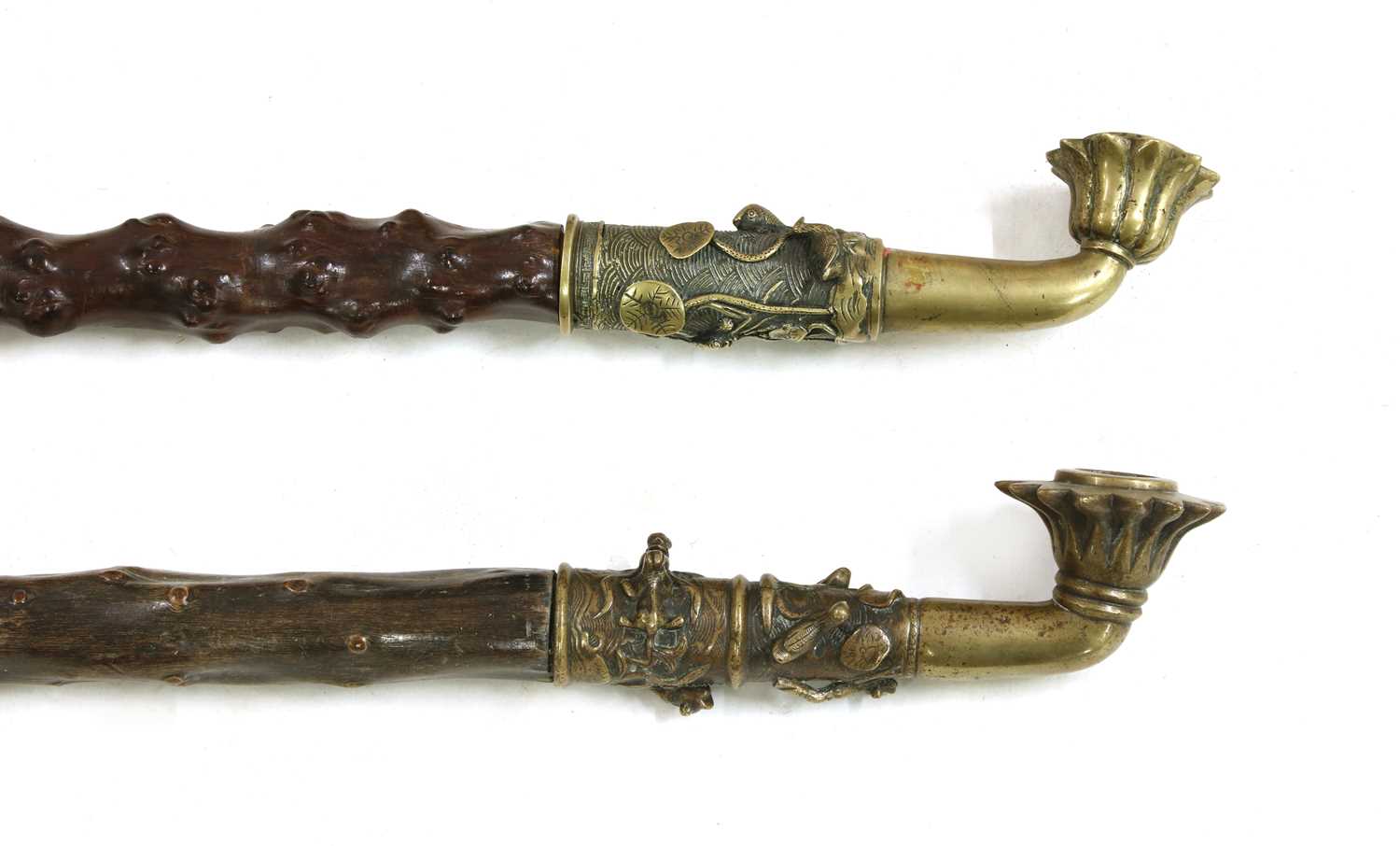 Two Chinese rootwood opium pipes, - Image 3 of 3