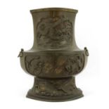 A Japanese bronze vase,