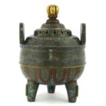 A Chinese cloisonné incense burner,