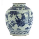 A Chinese blue and white jar,