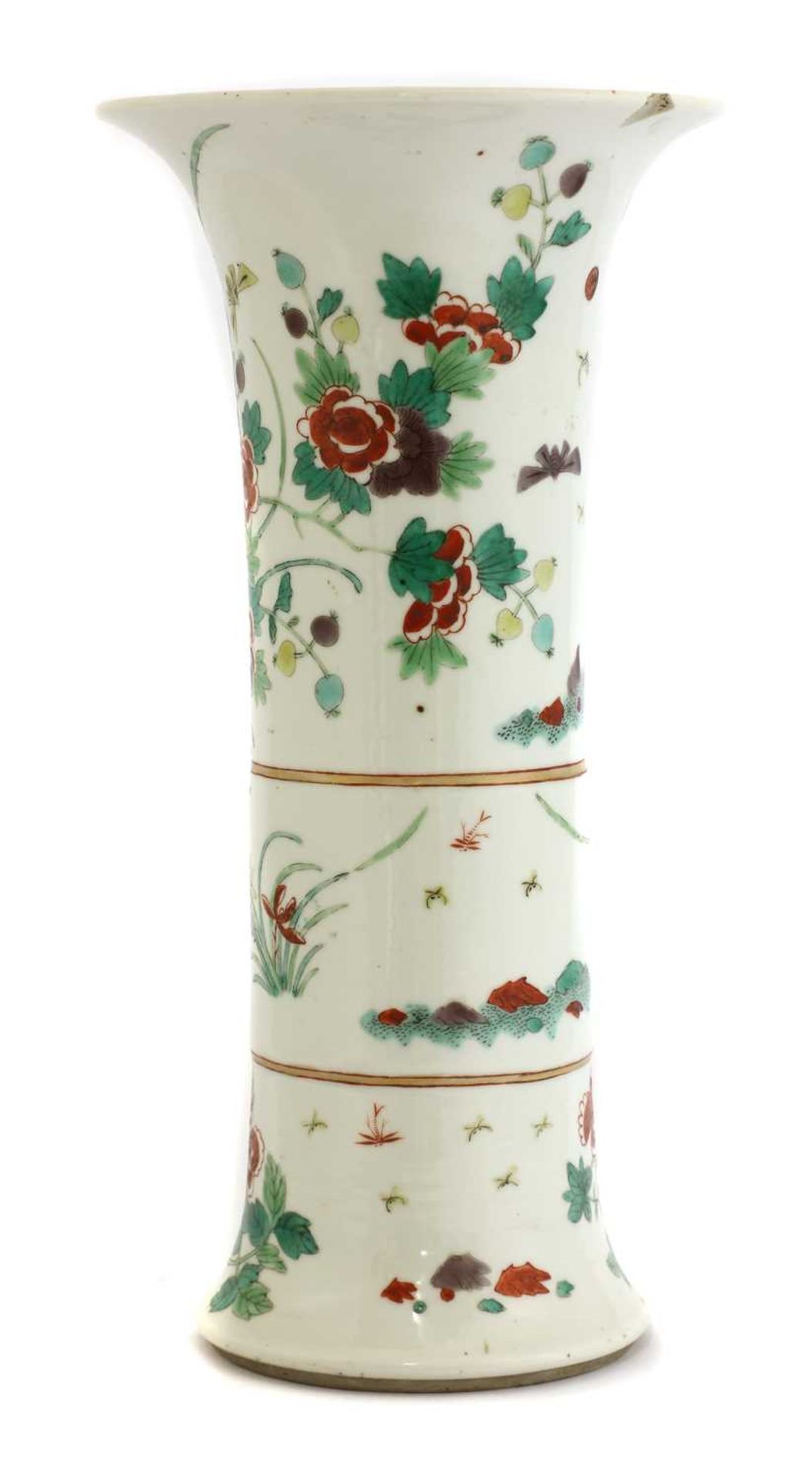 A Chinese wucai gu vase, - Image 2 of 3