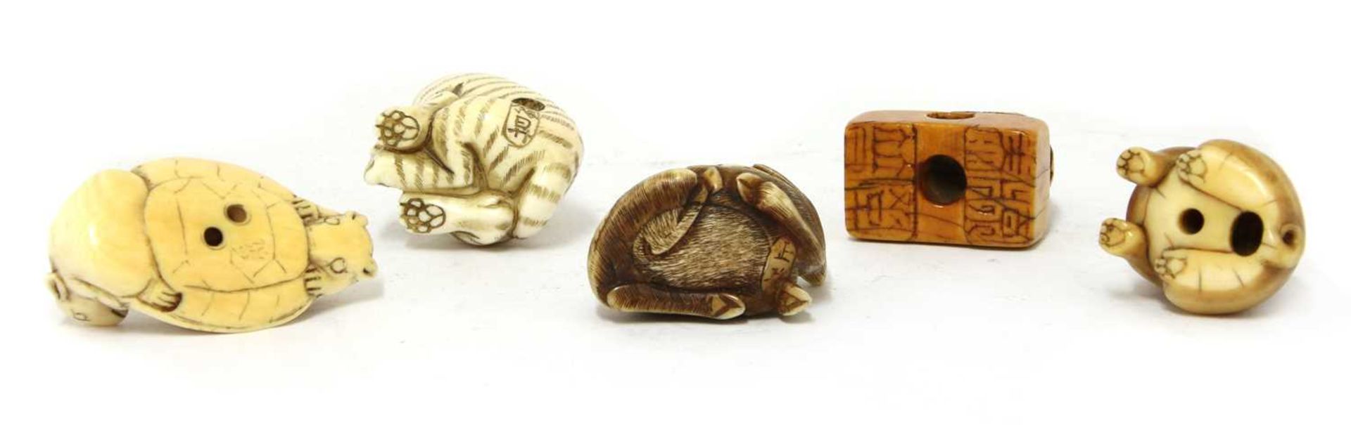 A collection of Japanese ivory netsuke, - Image 2 of 3