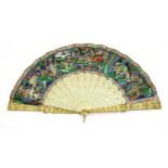 A Chinese ivory brisé fan,