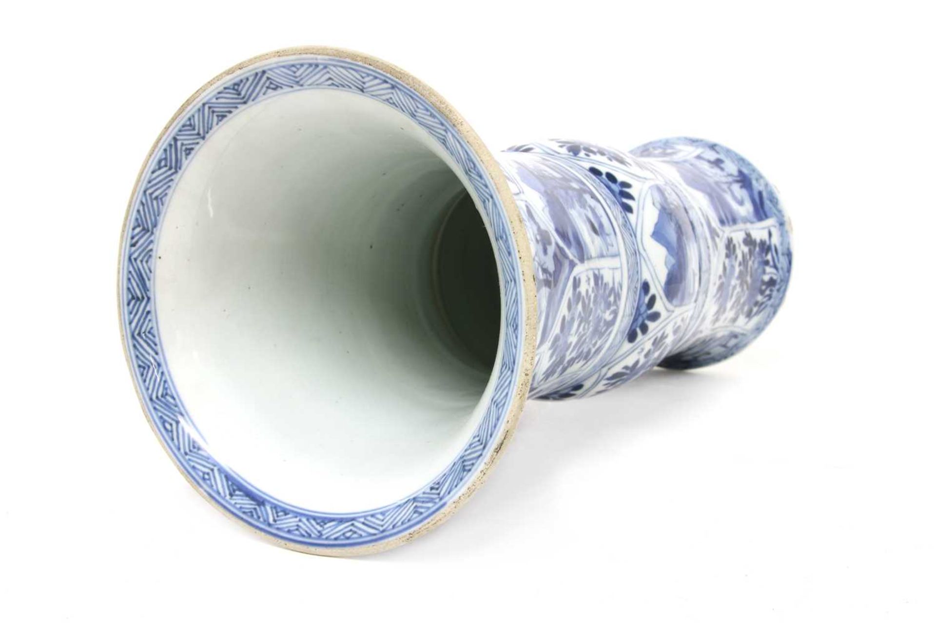 A Chinese blue and white gu vase, - Image 3 of 4