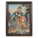 A Chinese reverse glass painting,