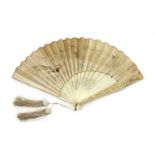 A Chinese Canton ivory brisé fan,