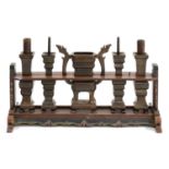 A Chinese wood altar and fittings,