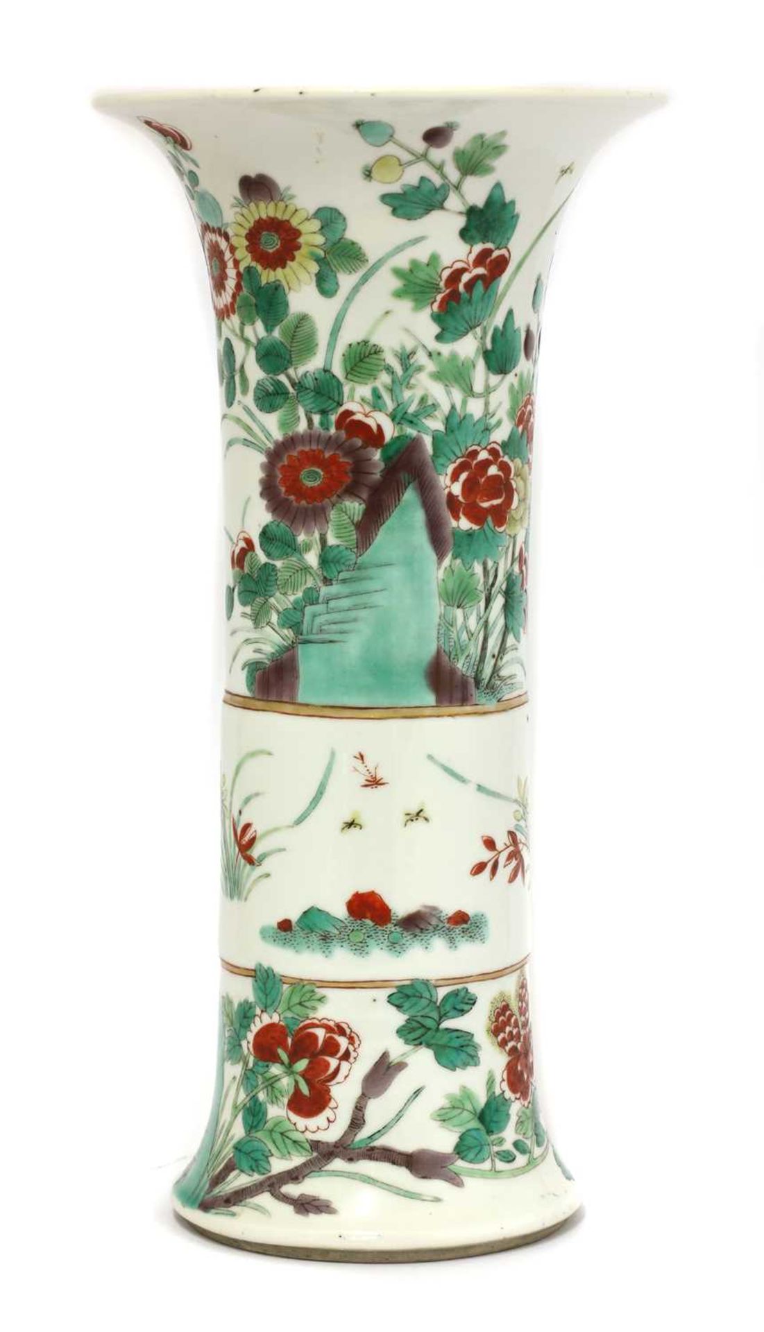 A Chinese wucai gu vase,