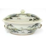 A Chinese porcelain bowl and cover,