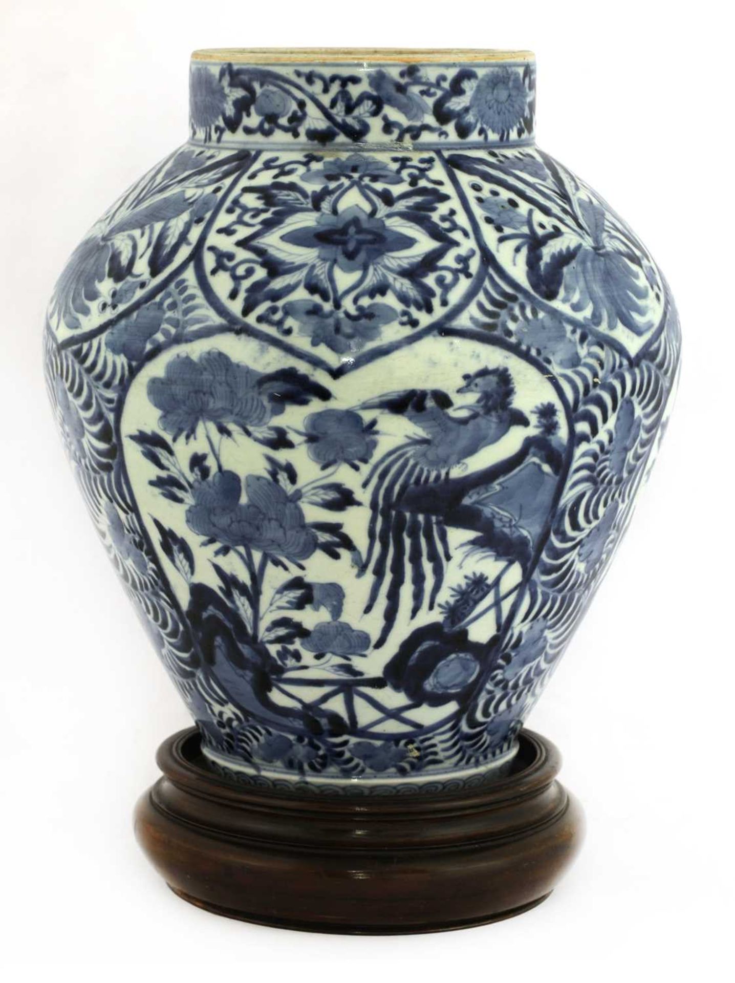 A Japanese Arita blue and white vase, - Image 3 of 4