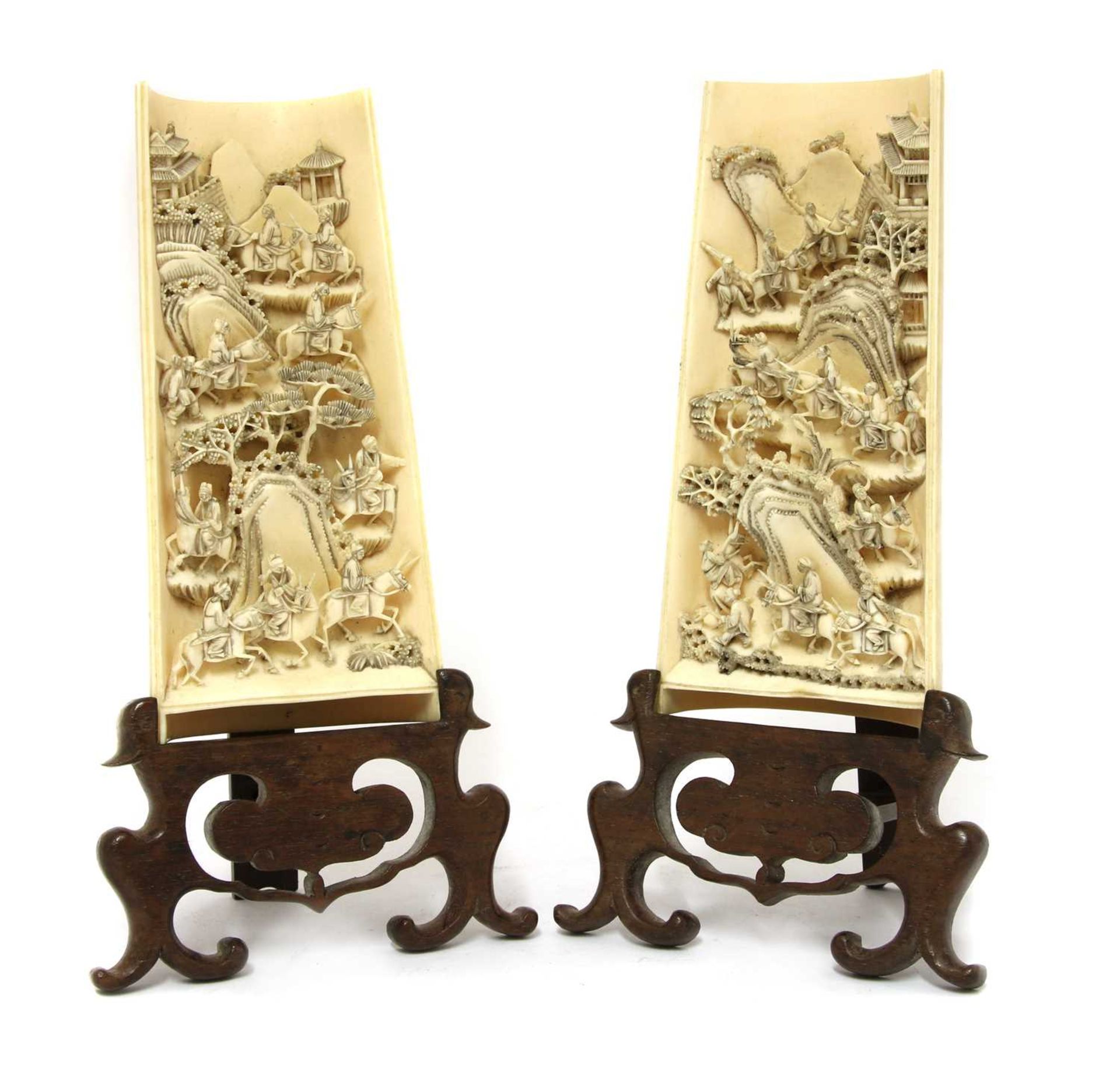 A pair of Chinese ivory wrist rests,