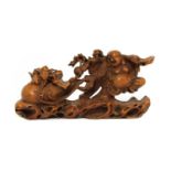 A Chinese wood carving,