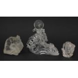 A collection of three Chinese rock crystal carvings,