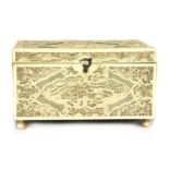 A Chinese ivory tea caddy,