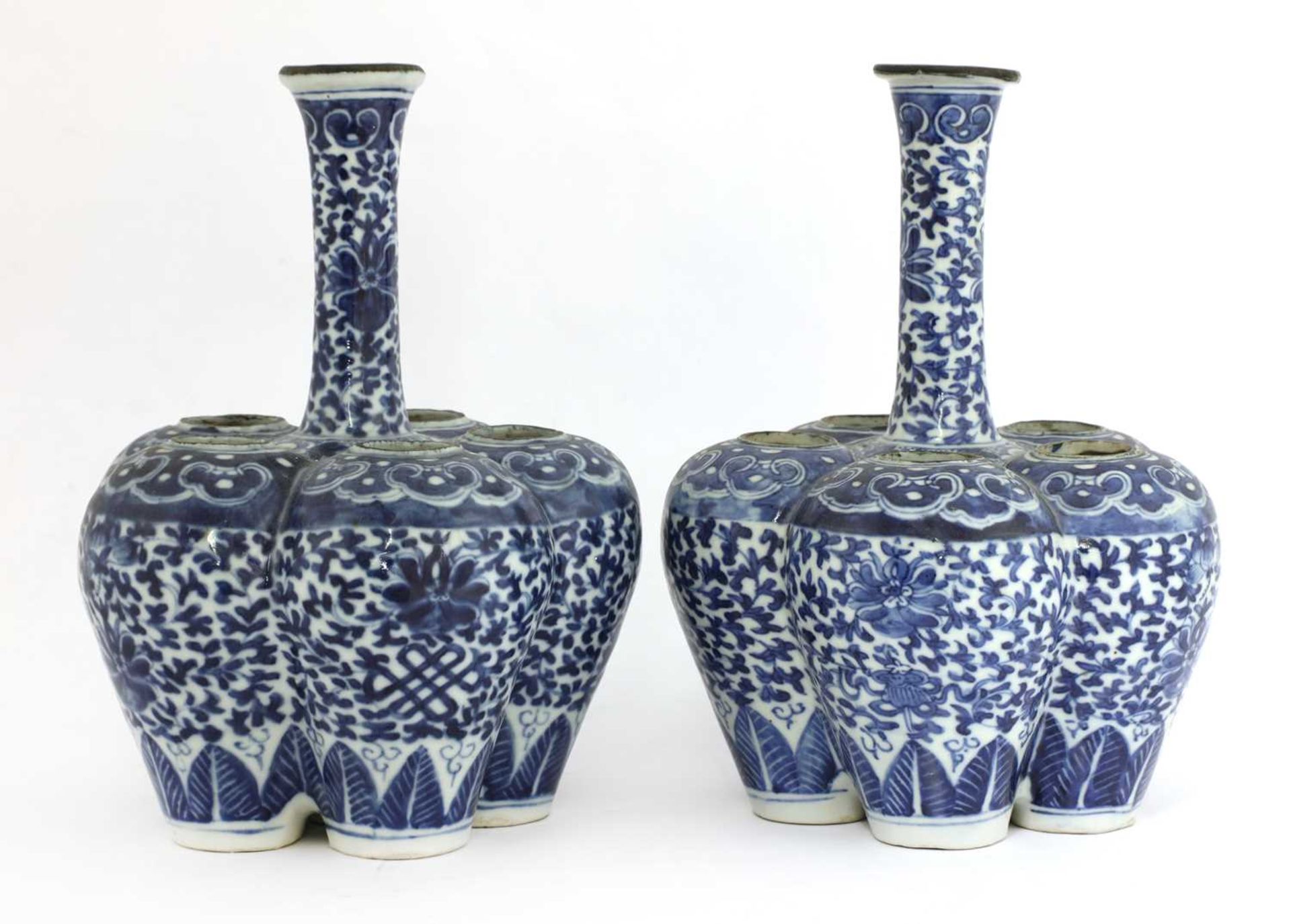 A pair of Chinese blue and white tulip vases, - Image 2 of 3