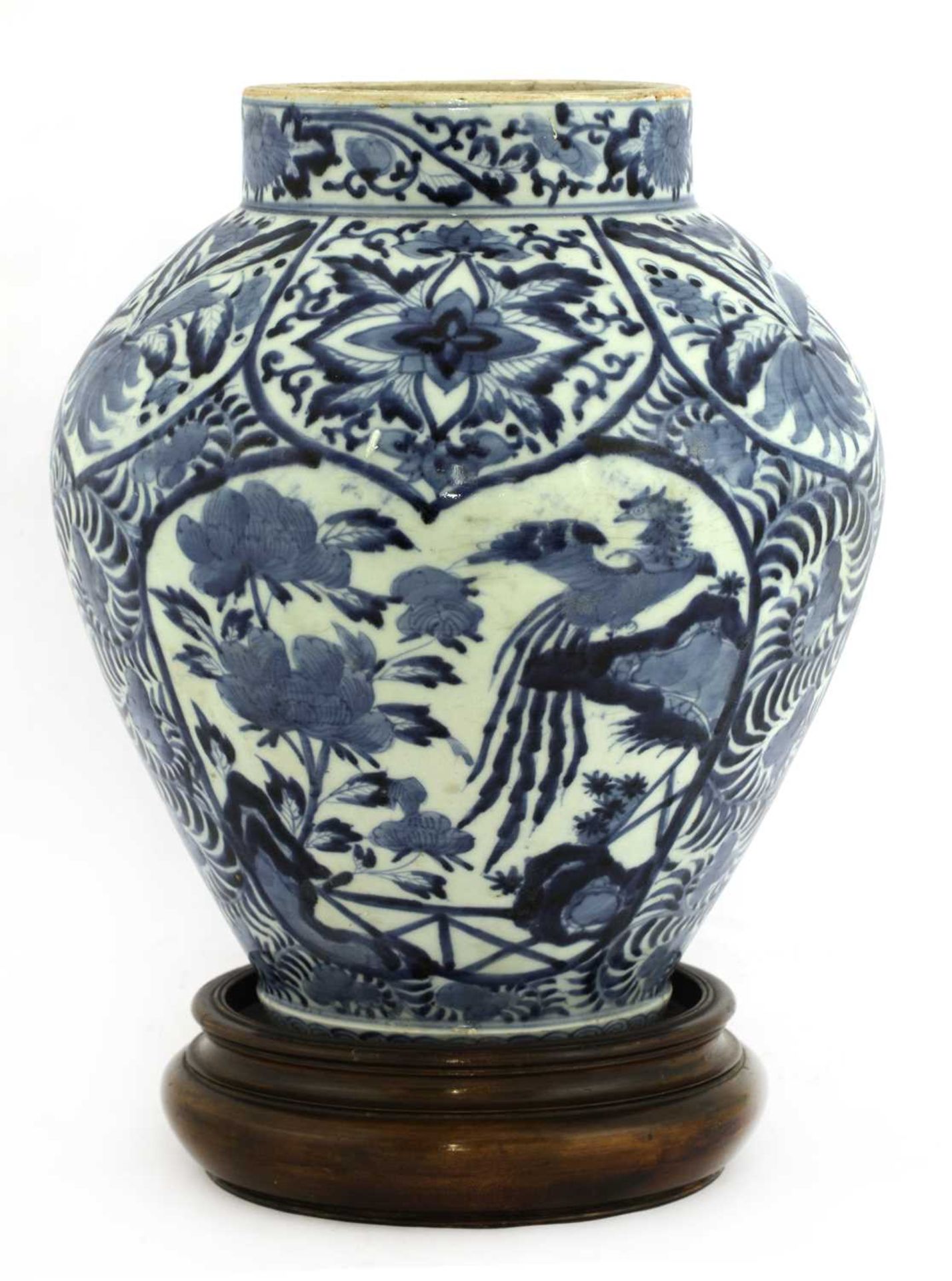 A Japanese Arita blue and white vase, - Image 2 of 4