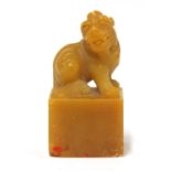 A Chinese soapstone seal,