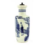 A Chinese blue and white vase,