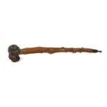 A Chinese rootwood and branch opium pipe,