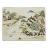 A Chinese porcelain plaque,