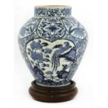 A Japanese Arita blue and white vase,