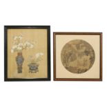Two Chinese gouache paintings,