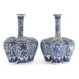 A pair of Chinese blue and white tulip vases,