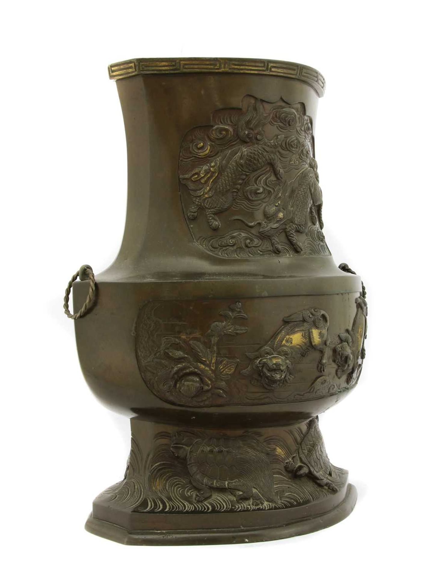 A Japanese bronze vase, - Image 4 of 4