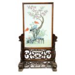 A Chinese famille rose table screen,