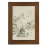 A Chinese porcelain panel,