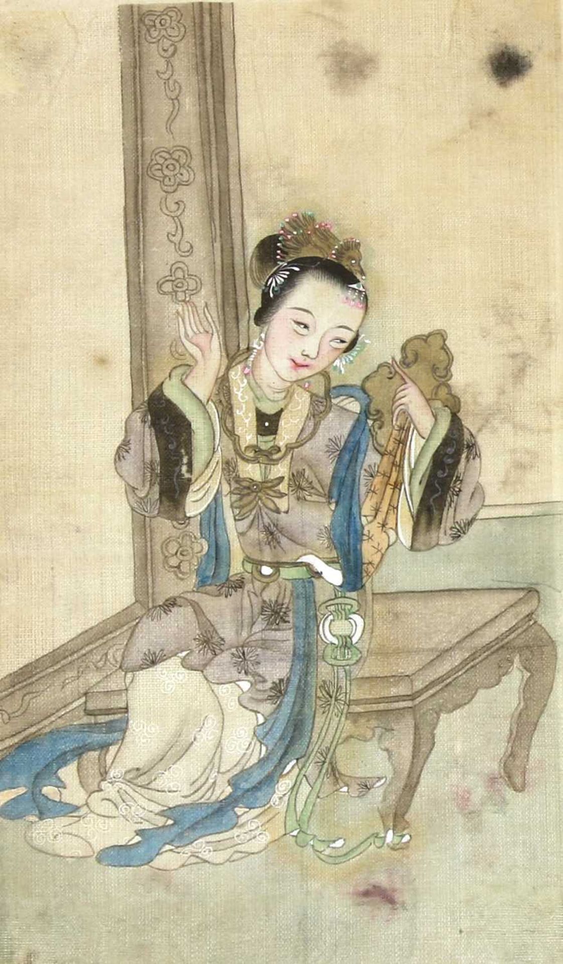 A collection of four Chinese gouache paintings, - Image 9 of 10