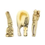 A collection of Japanese netsuke,