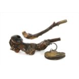 A Chinese rootwood pipe,