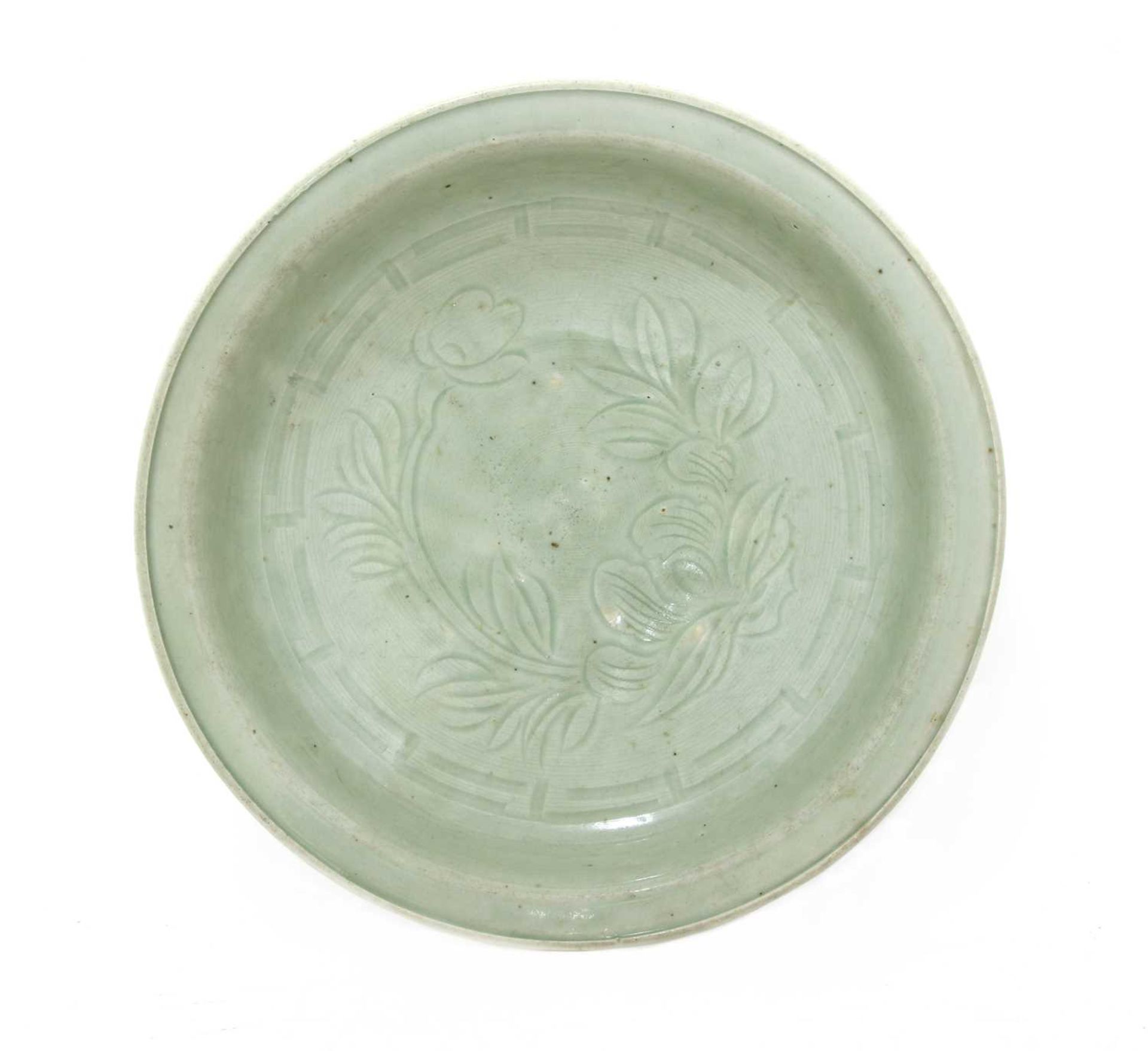 A Chinese celadon charger,