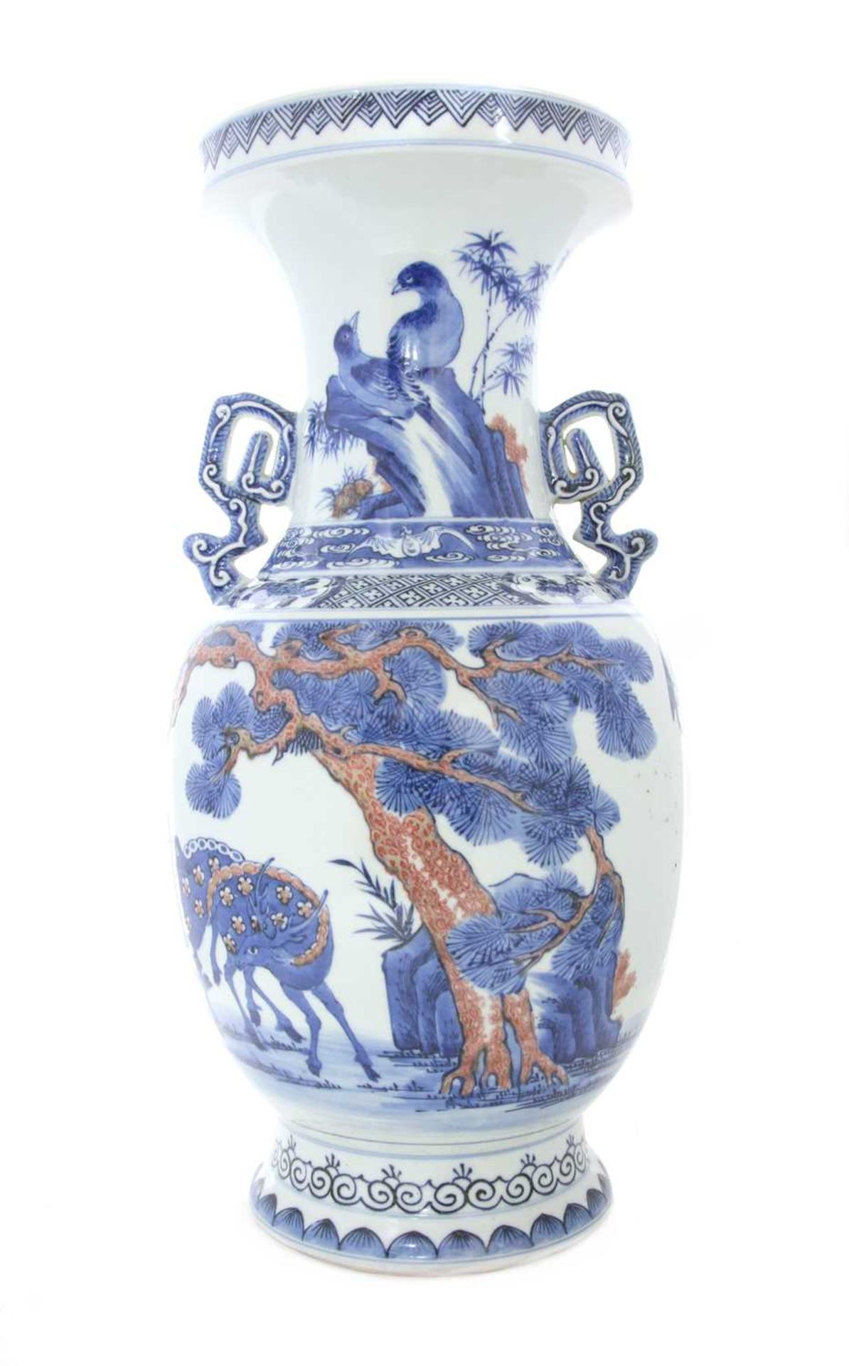 A Chinese copper-red and underglaze-blue vase,