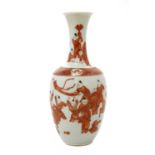 A Chinese iron-red vase,