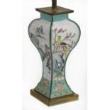 A Chinese Canton enamelled table lamp and shade