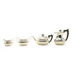 A silver four piece tea and coffee set,