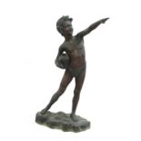 A large Italian bronze figure of a boy,