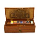 A 19th century mahogany cased artist's paint box,