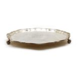 A large silver salver,