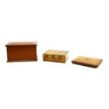 A mixed fruitwood inlaid pocket puzzle case,