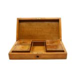 A late 19th century walnut cased continental card box,