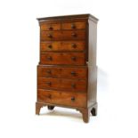 A 19th century mahogany chest on chest,