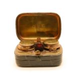 A Morocco cased personal travelling medicine case,