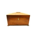 An early 19th Century rosewood large sarcophagus form tea caddy